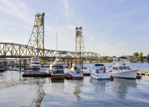 Boats and Bridge in Piscataqua River