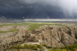 Storm and Rainbow in the Badlands